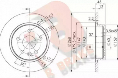 R BRAKE 78rbd21560 -  Тормозной диск